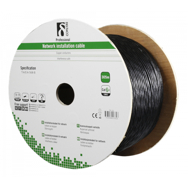Cat6A Outdoor cable SFTP black 305m