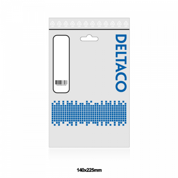 DELTACO U/UTP Cat6 patchkabel, flat, 0,3m, 250MHz, vit TP-603V-FL