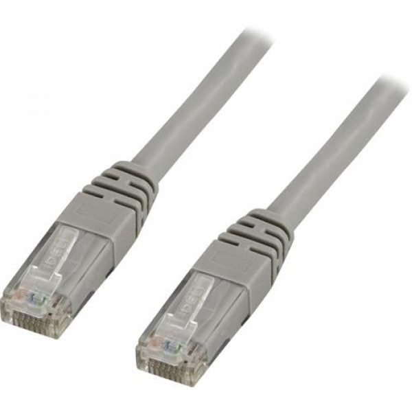 DELTACO U/UTP Cat6 patchkabel, LSZH, 0,75m, grå