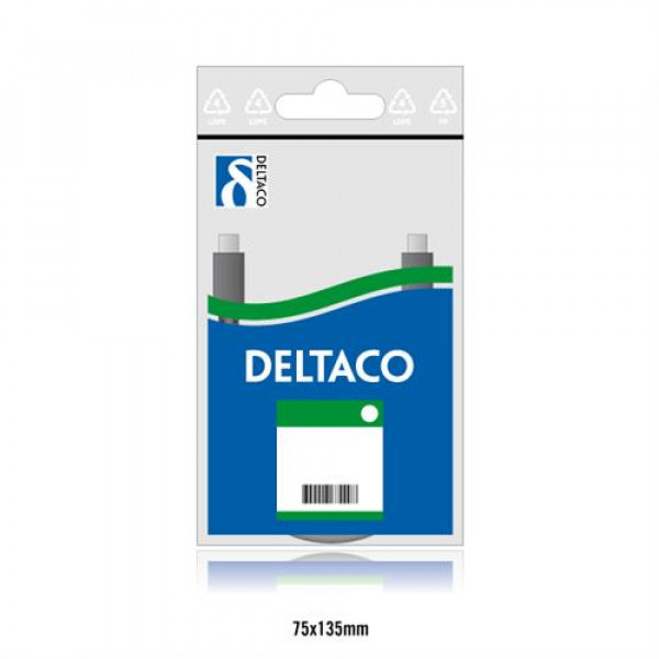 DELTACO U/UTP Cat6a patchkabel, LSZH, 0,5m, grå