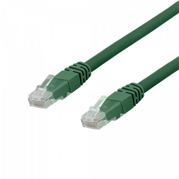 DELTACO U/UTP Cat6a patchkabel, Delta cert, LSZH, 2m, grön
