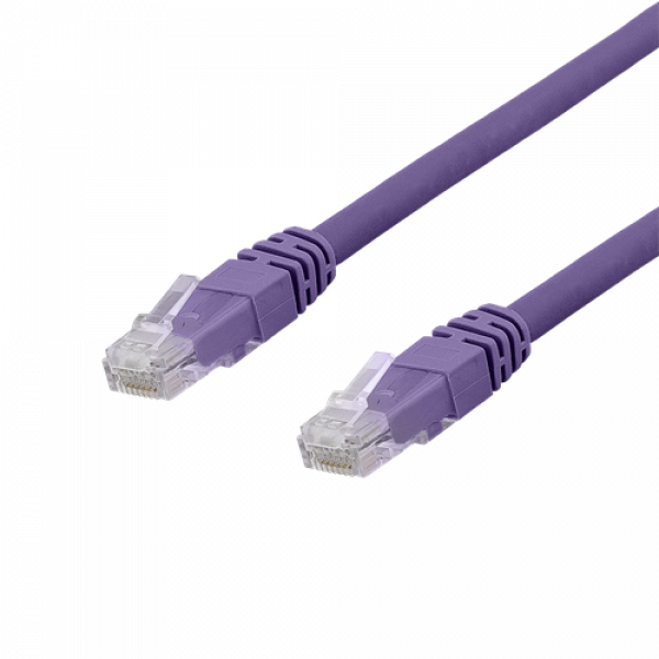 DELTACO U/UTP Cat6a patchkabel, Delta cert, LSZH, 2m, lila