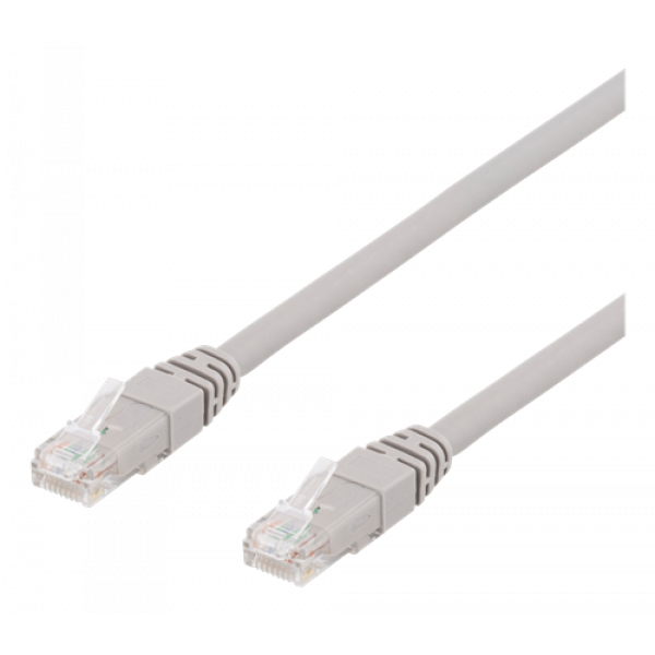 DELTACO U/UTP Cat6A patchkabel, 50m, 500MHz, Delta, LSZH, grå TP-650AU