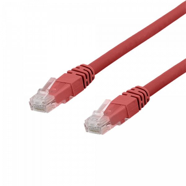 DELTACO U/UTP Cat6a patchkabel, Delta cert, LSZH, 7m, röd