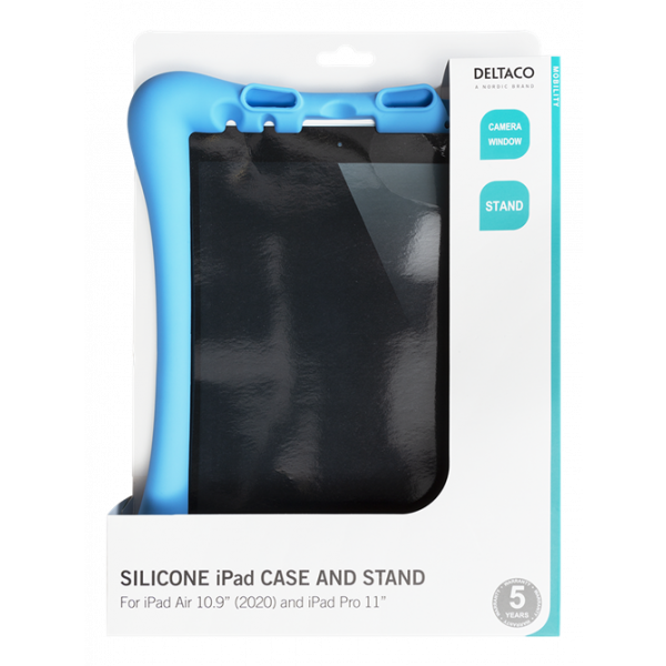DELTACO silicone case iPad Air 10.9"/Pro 11" 2020/2021, stand, blue TPF-1310