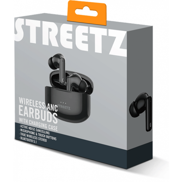 STREETZ True Wireless Stereo, ANC, in-ear, matte black TWS-116