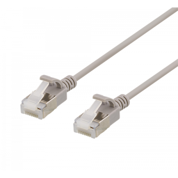 Nätverkskabel Cat6a (2m) U/FTP Slim Grå