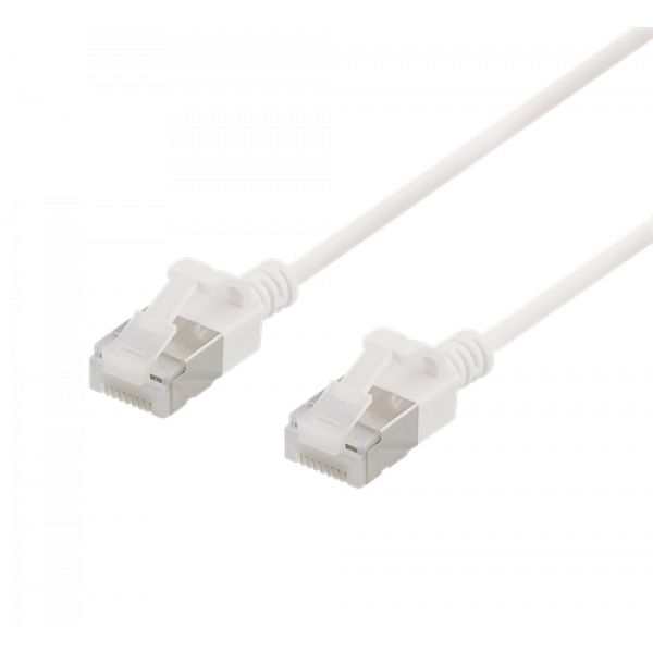 Nätverkskabel Cat6a (3m) U/FTP Slim Vit