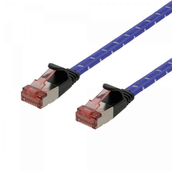 DELTACO U/FTP Tough Flat Cat6a patchkabel, 1,5m, flertrådig kärna, 2,3 UFTP-2302