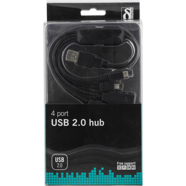 USB Hub - USB 2.0 till USB-A x 2 + micro USB x 2