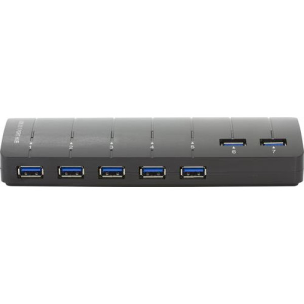 USB Hub - USB 3.0 till USB 3.0 7-port + Nätadapter