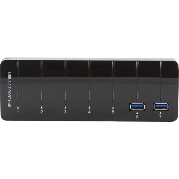 USB Hub - USB 3.0 till USB 3.0 7-port + Nätadapter