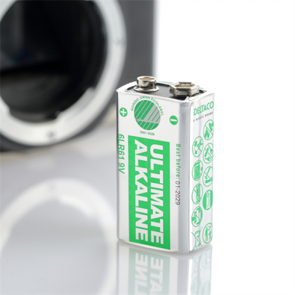 DELTACO Ultimate Alkaline batterie, 9V, 6LR61, 10-pack bulk ULTB-6LR61-10P