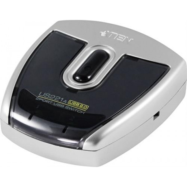 ATEN, automatisk/manuell USB 2.0 switch, 2 datorer till 1 enhet US221A-AT
