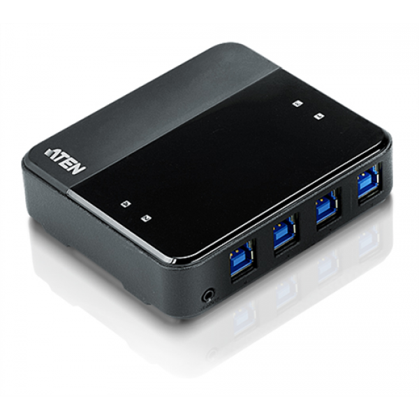 ATEN USB 3.0 hubb för 4 datorer, 4xUSB A hona, 4xUSB B hona, svart US434-AT