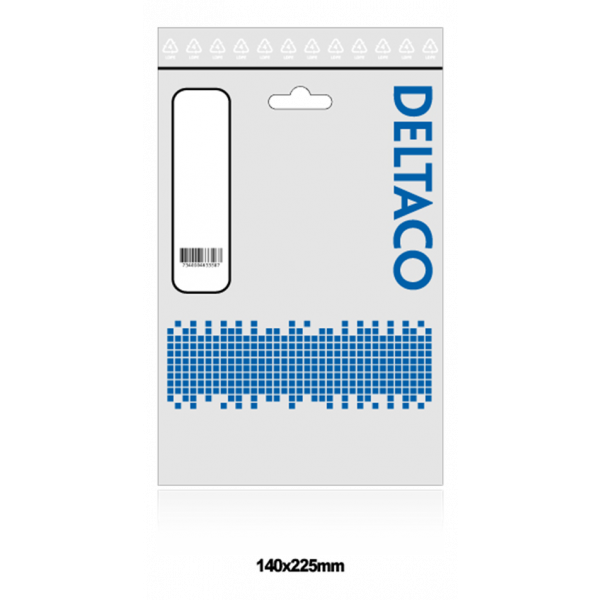 DELTACO USB-302D USB-A till Micro USB, vänstervinklad, 2m, svart