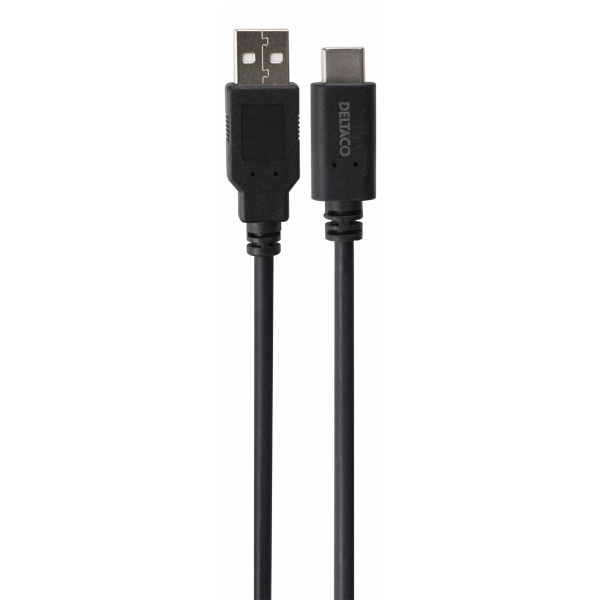 DELTACO USB2.0 cable, Typ A - Typ C 1m, black USBC-1004-LSZH
