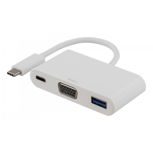 USB3.1 Type C to VGA+USB3.0+DP White