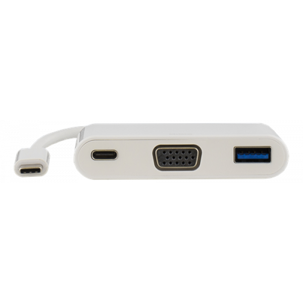 USB3.1 Type C to VGA+USB3.0+DP White