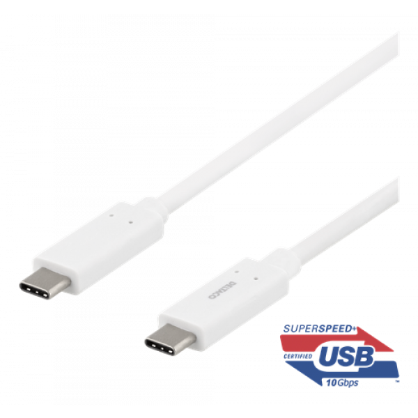 DELTACO USBC 3.1 GEN2 10Gbps/3A/E-marker 1m USBC-1127M
