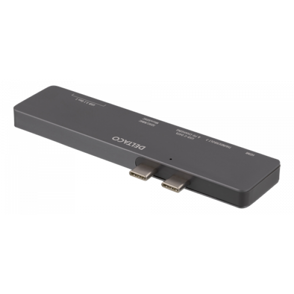 DELTACO Dual USB-C Dock för MacBook Pro 2016, Thunderbolt 3, 100W USB- USBC-1290