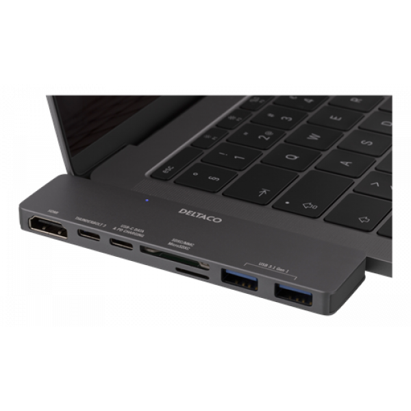 DELTACO Dual USB-C Dock för MacBook Pro 2016, Thunderbolt 3, 100W USB- USBC-1290