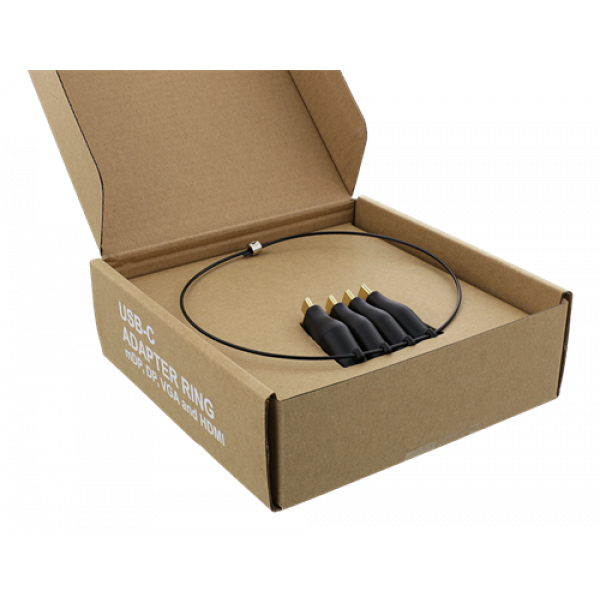DELTACO Office, USB-C ADAPTER RING, mDP, DP, VGA, HDMI USBC-AR1