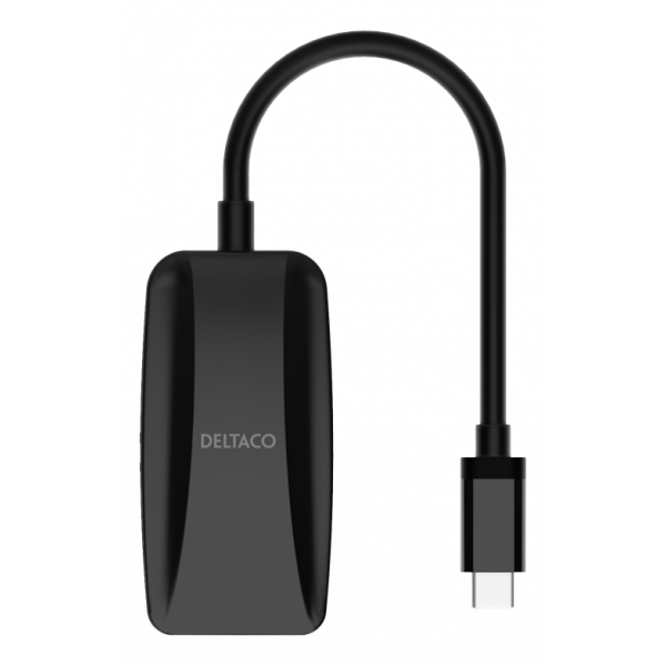 DELTACO USB-C - DP adapter, USB-C ha, DP ho, 7680x4320 30Hz, svart USBC-DP8K