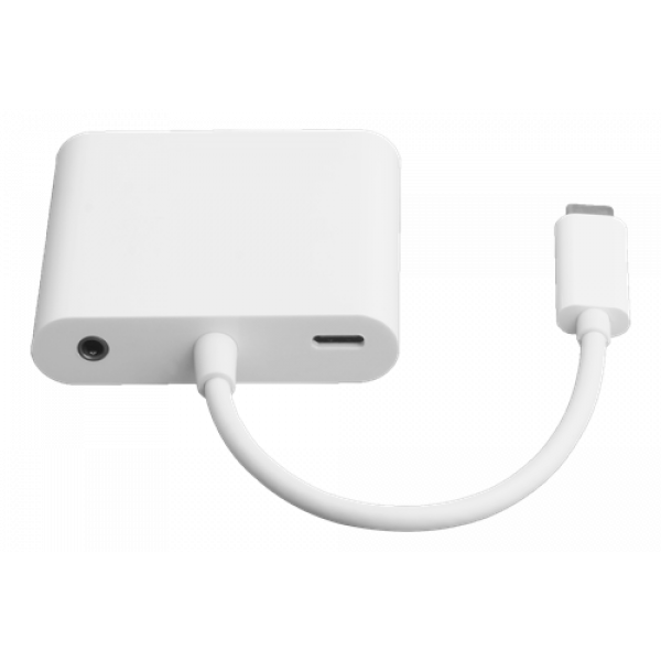 DELTACO USB-C dockningsstation, HDMI/VGA/USB-C, 100W USB-C PD 3.0, vit USBC-HDMI16