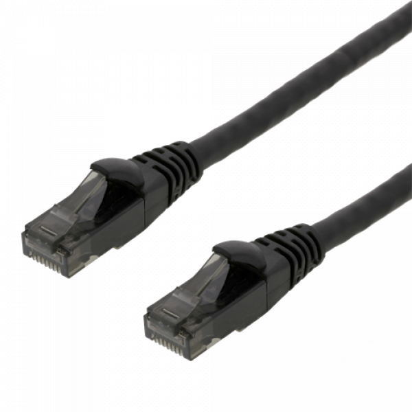 DELTACO U/UTP High Flex Cat6 patchkabel, 5m, flertrådig, 24AWG, svart UUTP-1505
