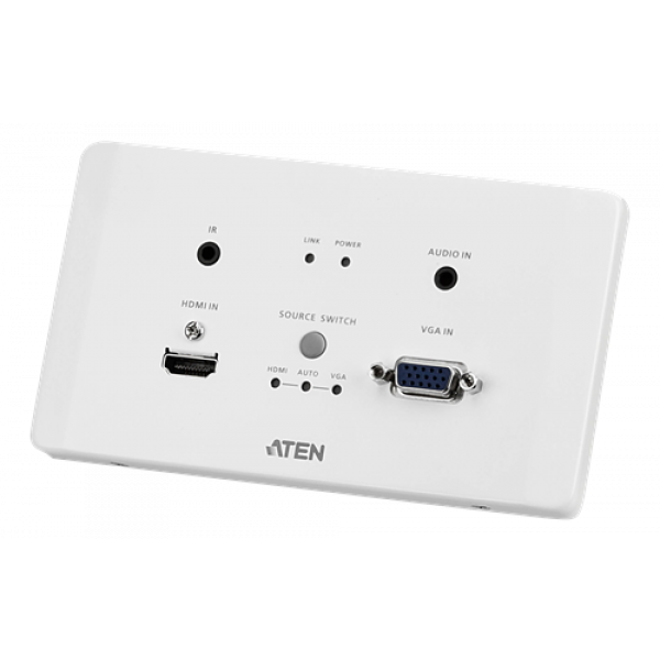 ATEN HDMI & VGA HDBaseT Transmitter with EU Wall Plate / POH VE2812AEUT-AT-G