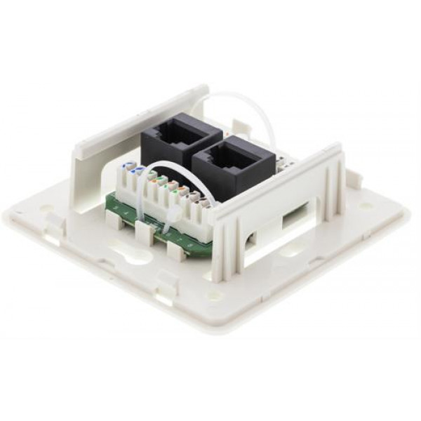 DELTACO Vägguttag utanpåliggande, UTP 2xRJ45, Cat6