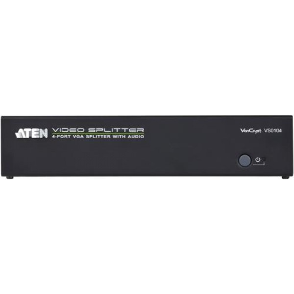 ATEN VGA-splitter, 1 enhet till 4 skärmar, VGA/ljud, 450MHz, 65m, sva VS0104-AT-G