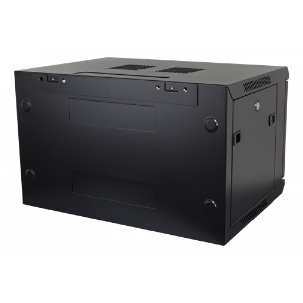 TOTEN, 19" väggskåp, 6U, 600x450, perforerad dörr, svart W364069001