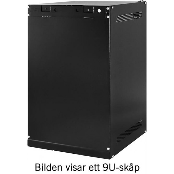 TOTEN, 10" väggskåp, 6U, 280x310, glasdörr, omonterad, svart