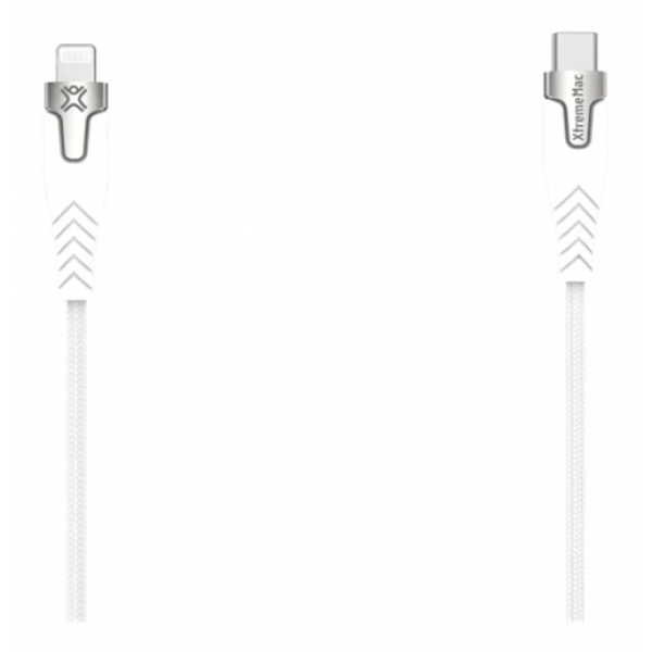 PREMIUM BRAIDED LIGHTNING TO USB-C - MFI - 2M - White/Silver XWH-LC3-03