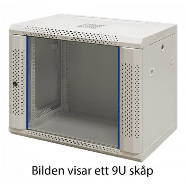 TOTEN System Z, 19” väggskåp, 6U, 600x600, glasdörr, vit ZS66066000
