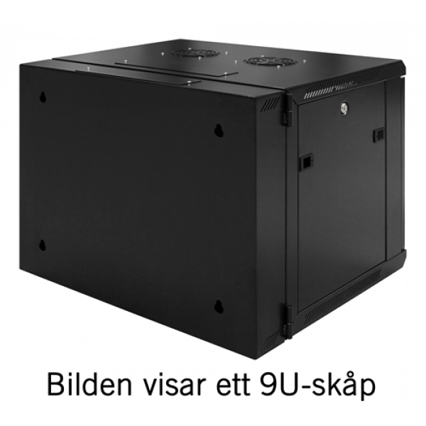 TOTEN System Z, 19” väggskåp, 6U, 600x600, glasdörr, svart ZS66066001
