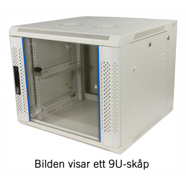 TOTEN System Z, 19” väggskåp, 9U, 600x600, glasdörr, vit ZS66096000
