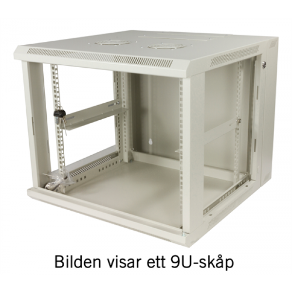 TOTEN System Z, 19” väggskåp, 9U, 600x600, glasdörr, vit ZS66096000