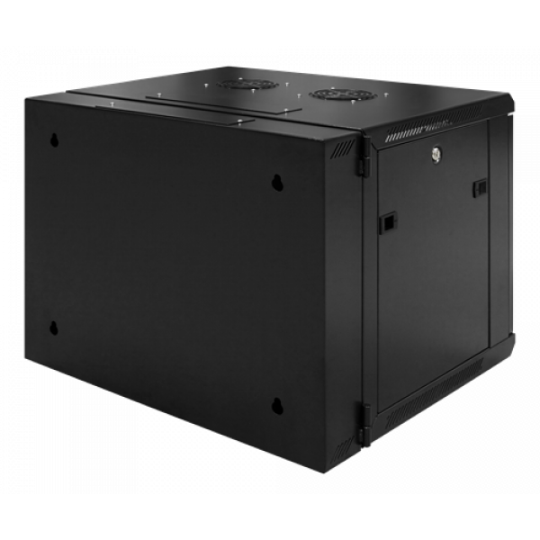 TOTEN System Z, 19” väggskåp, 9U, 600x600, glasdörr, svart ZS66096001