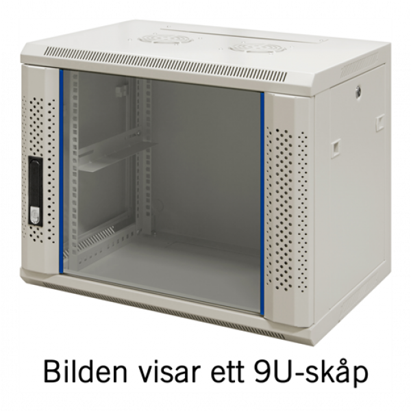 TOTEN System Z, 19” väggskåp, 12U, 600x600, glasdörr, vit ZS66126000