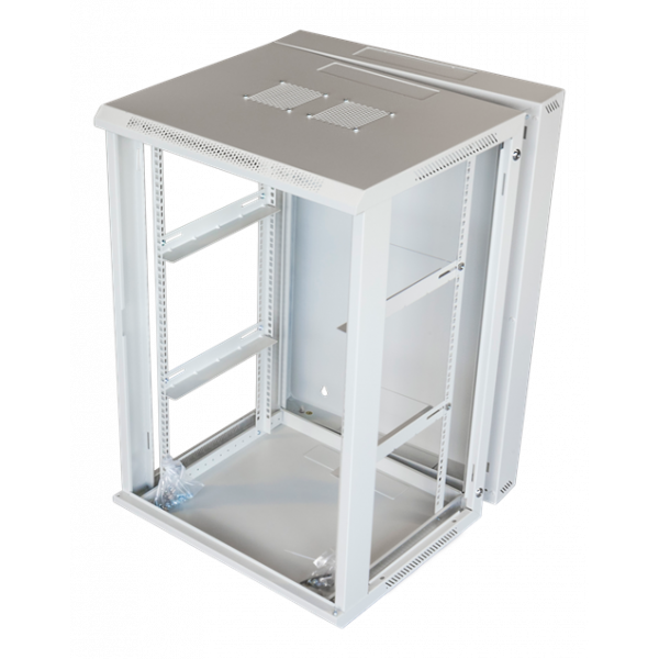 TOTEN System Z, 19” väggskåp, 18U, 600x600, glasdörr, vit ZS66186000