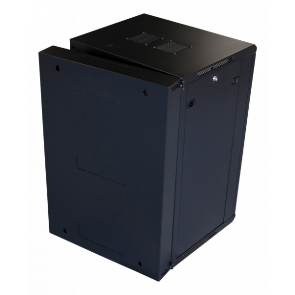 TOTEN System Z, 19” väggskåp, 18U, 600x600, glasdörr, svart ZS66186001