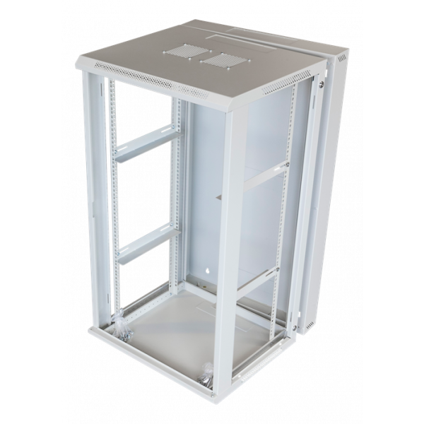 TOTEN System Z, 19” väggskåp, 22U, 600x600, glasdörr, vit ZS66226000