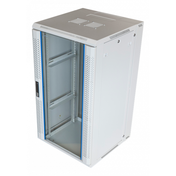TOTEN System Z, 19” väggskåp, 22U, 600x600, glasdörr, vit ZS66226000