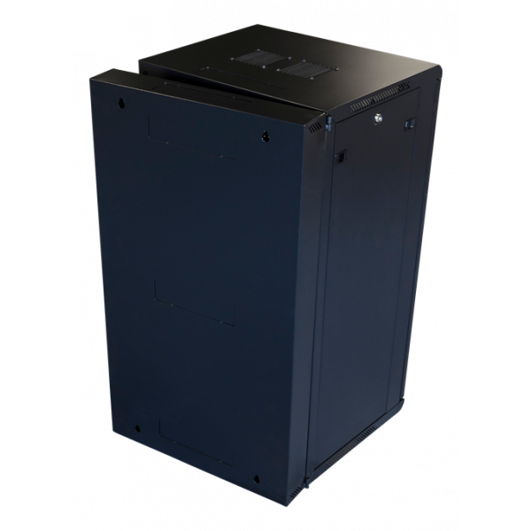 TOTEN System Z, 19” väggskåp, 22U, 600x600, glasdörr, svart ZS66226001